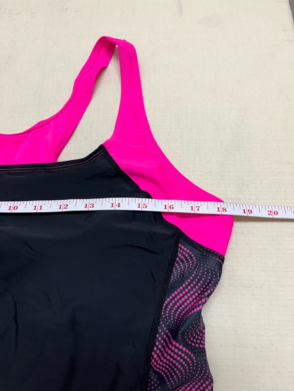 NWT Halcurt 2XL black/pink athletic boyshort swimsuit - Picture 4 of 11